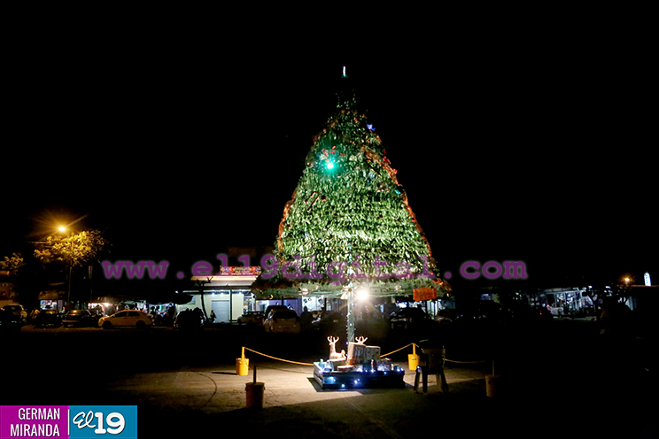 Encienden hermoso árbol de navidad en mercado Roberto Huembes