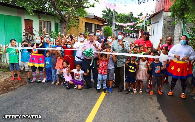 Inauguran mejoramiento vial en el barrio José Santos López en Managua