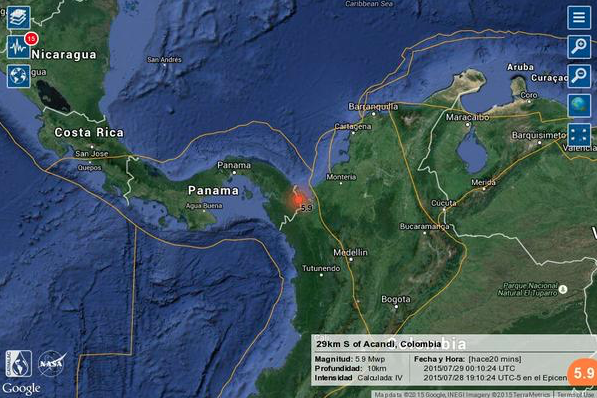 Se Registra Fuerte Sismo En Frontera Entre Panama Y Colombia